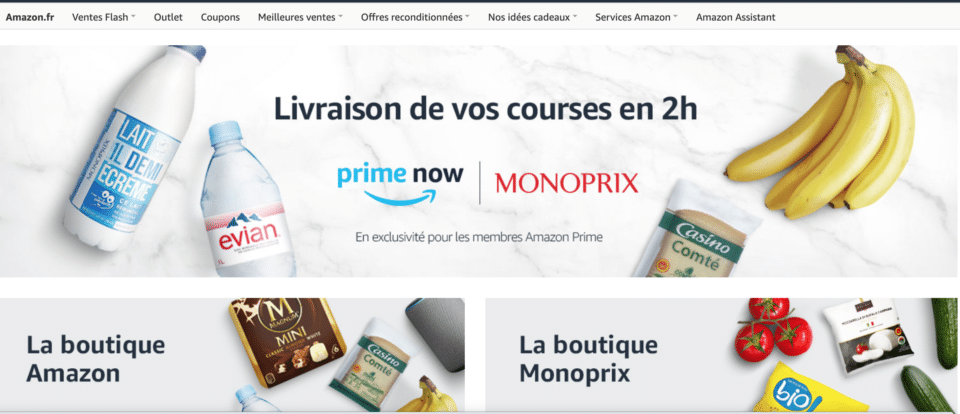 Amazon Prime Now arrive à Bordeaux (via Monoprix)