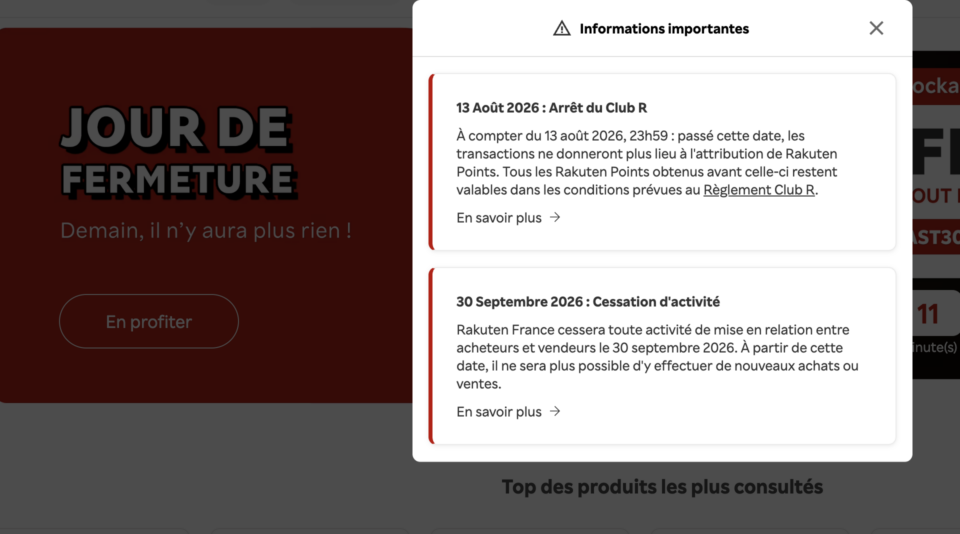 Rakuten France cesse ses activités de vente en ligne le 1er octobre