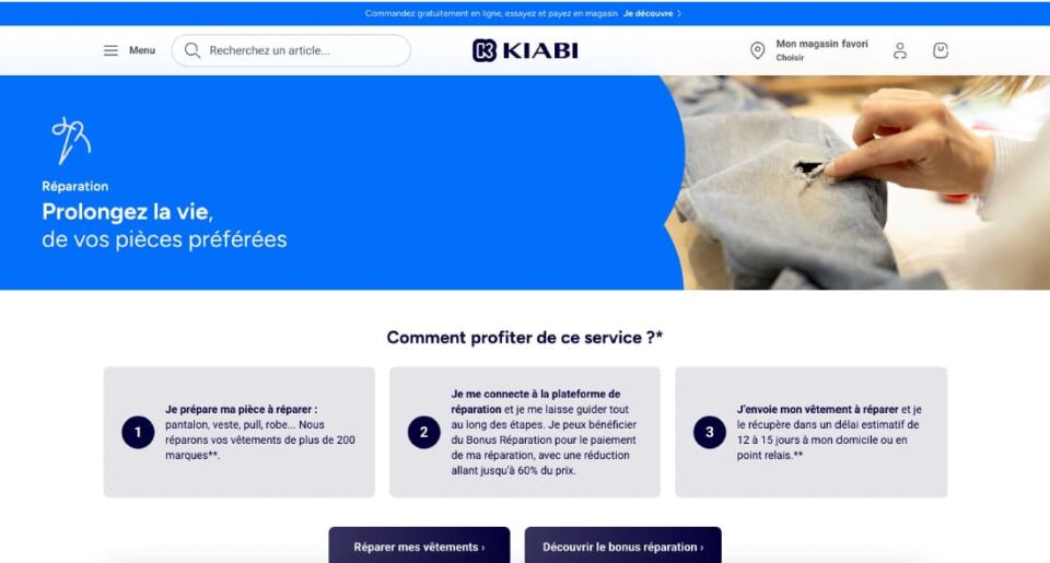 Kiabi lance un service de réparation textile en ligne pour prolonger la vie des vêtements