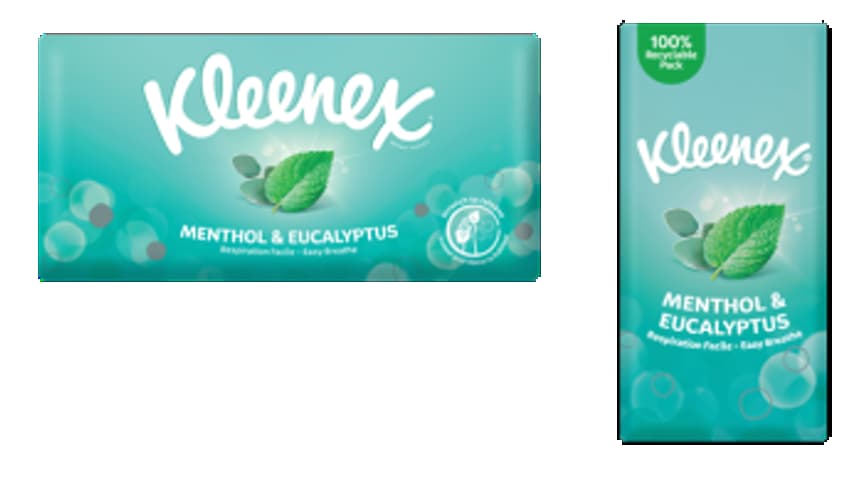 Kleenex lance des mouchoirs aux microcapsules de Menthol & d’Eucalyptus qui s’activent au froissage
