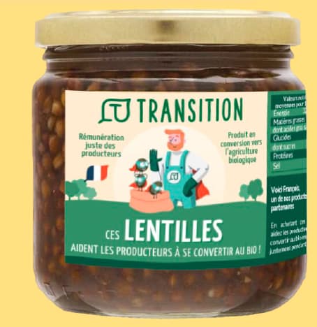 Transition lance une conserve de lentilles 100% françaises en conversion biologique