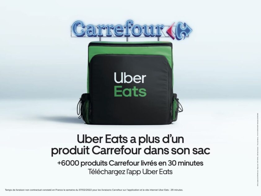 Carrefour et Uber Eats en campagne